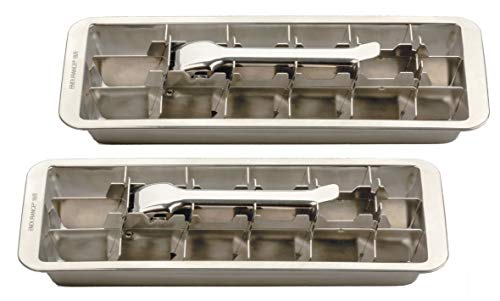 Endurance Stainless Steel 18 Cube Ice Cube Tray, Set of 2
