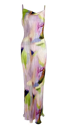 Cowl Neck Printed Plisse sunsite Dress