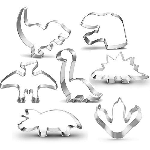New Dinosaur Cookie Cutter Set-7 Piece-Footprint and Head