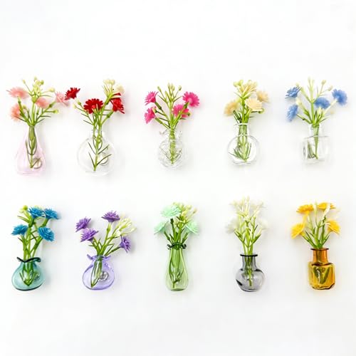10pack Cute Mini Vase Magnets for Fridge