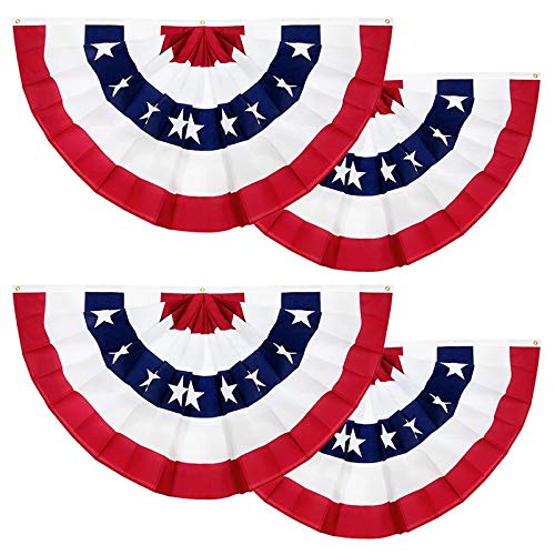 ASPMIZ 4 Pack 250 Anniversary USA Flag Bunting with LED Lights