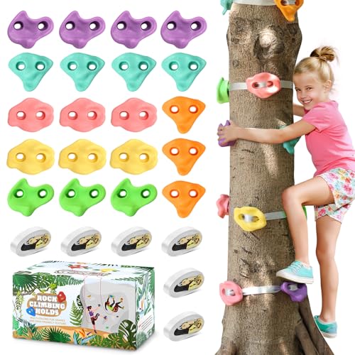 TOPNEW 20 Ninja Tree Climbing Holds for Kids Climber