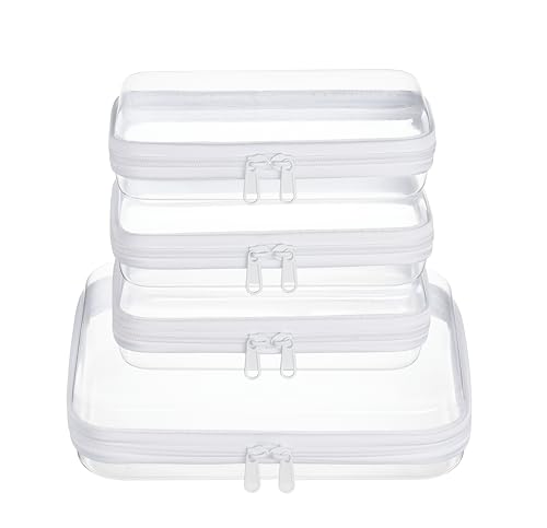 4 Pack Clear Hard Shell Zipper Case