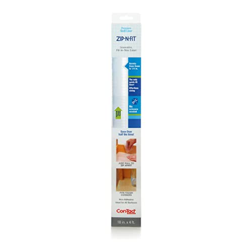 Con-Tact Brand Adhesive Zip-N-Fit Solid Grip Drawer 18″ x 4′, Ribbed Clear, 6 Count