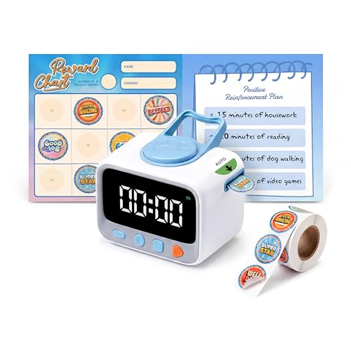 Visual Countdown Timer with 200 Medal Reward Stickers for Kids Rewards