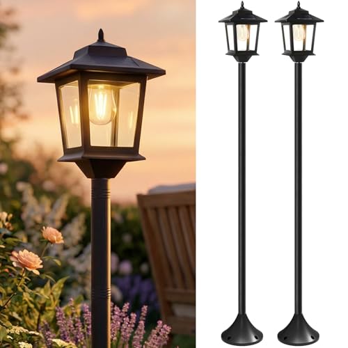 PASAMIC Outdoor Solar Post Lights, 2