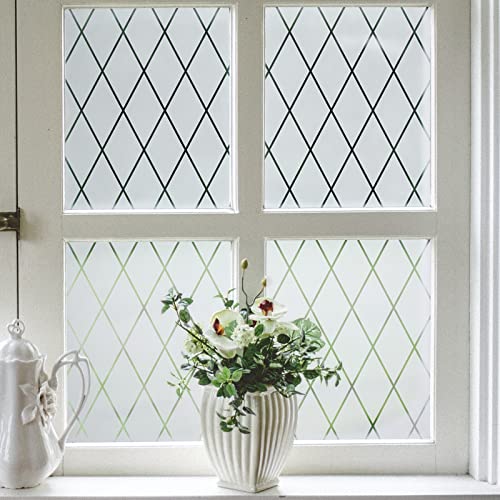 Best VELIMAX Lattice Frosted Window Film Window Privacy Film Static Cling